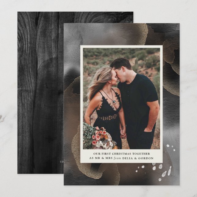 Första jul tillsammans med fotokort inbjudningar (Fram/baksida)