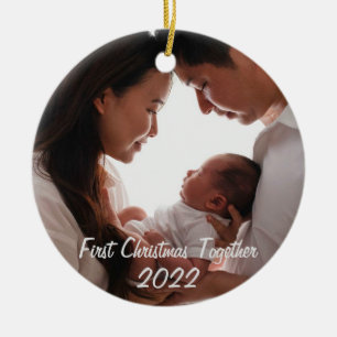 Första jul tillsammans med nyfödd baby 2022 julgransprydnad keramik