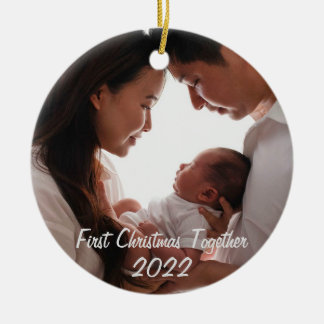 Första jul tillsammans med nyfödd baby 2022 julgransprydnad keramik