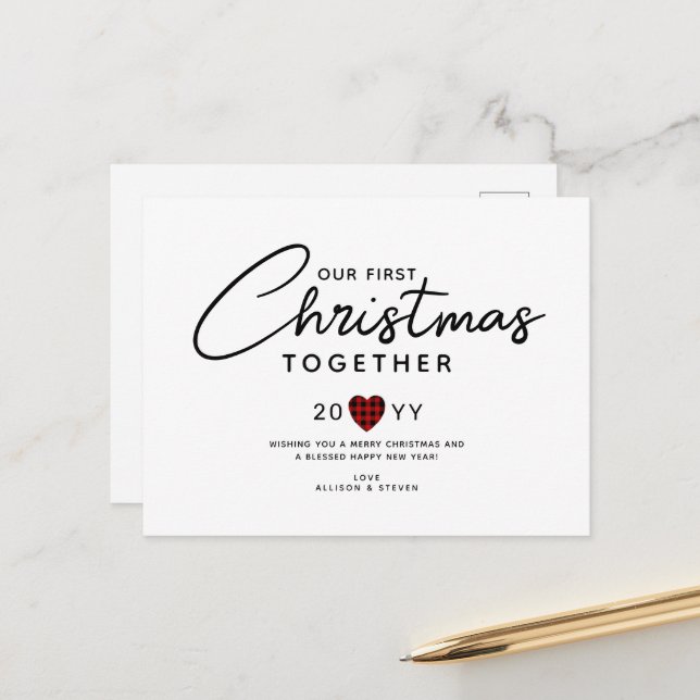 Första jul tillsammans med Par Helg Vykort (Fram/Back In Situ)