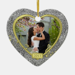 Första jul tillsammans Photo Heart Julafton Julgransprydnad Keramik