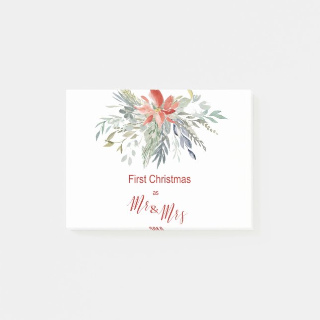 Första jul Tillsammans som Mr & Mrs. Post-it Block (Framsida)