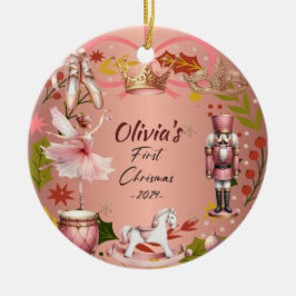 Första julafton Baby-coquette ro metall Ornamet Julgransprydnad Keramik