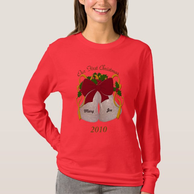 Första julafton Bröllop Klockor Shirt T (Framsida)