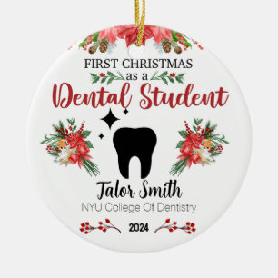 Första Julafton som dentalt Student-prydnadsföremå Julgransprydnad Keramik