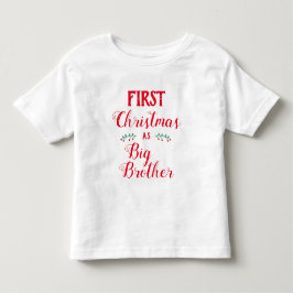 Första julbroderfamiljen som matchar röd text t shirt