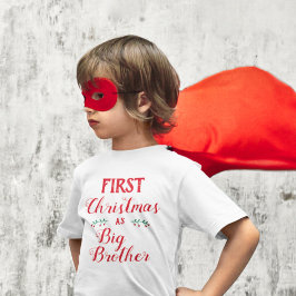 Första julbroderfamiljen som matchar röd text t shirt