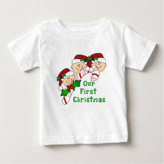 Första julcandy cane för Triplets T-shirt