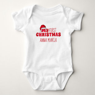 Första juldagen Personlig Cute Newborn Santa T Shirt