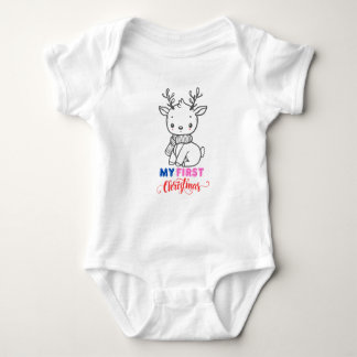 Första julen Baby, Cute Baby Reindeer BabySuits T Shirt