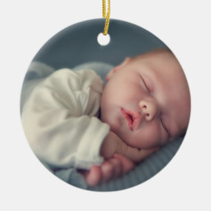 Första julen baby foto födelsestatistik julgransprydnad keramik