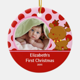 Första julen baby fotot ornament ren