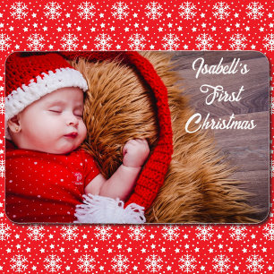 Första julen Baby Personalize Photo Gift 4x6 Magnet