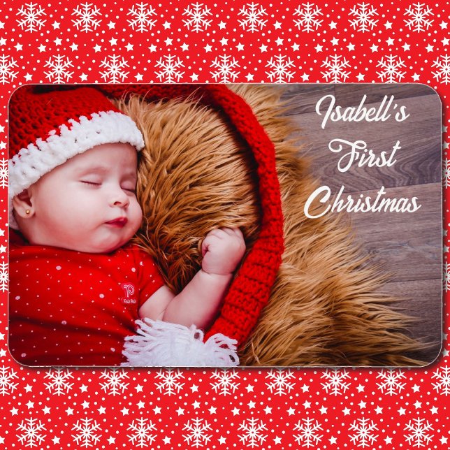 Första julen Baby Personalize Photo Gift 4x6 Magnet (Skapare uppladdad)