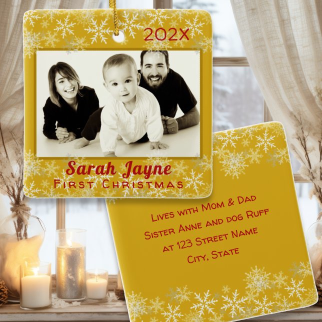 Första julen Baby Unisex Dubbla Sided Ornament (Skapare uppladdad)