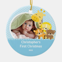 Första julen bebis Foto Ornament Giraff