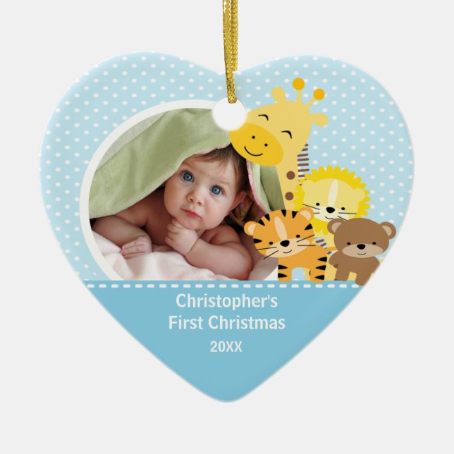 Första julen bebis Foto Ornament Giraff (Framsidan)