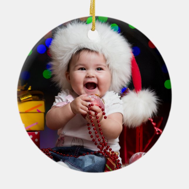 Första julen bildornament för bebis julgransprydnad keramik (Baksidan)