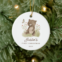 Första julen Björn Keramisk Juldekoration