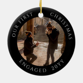 Första julen - Engagerad fotopaté Julgransprydnad Keramik