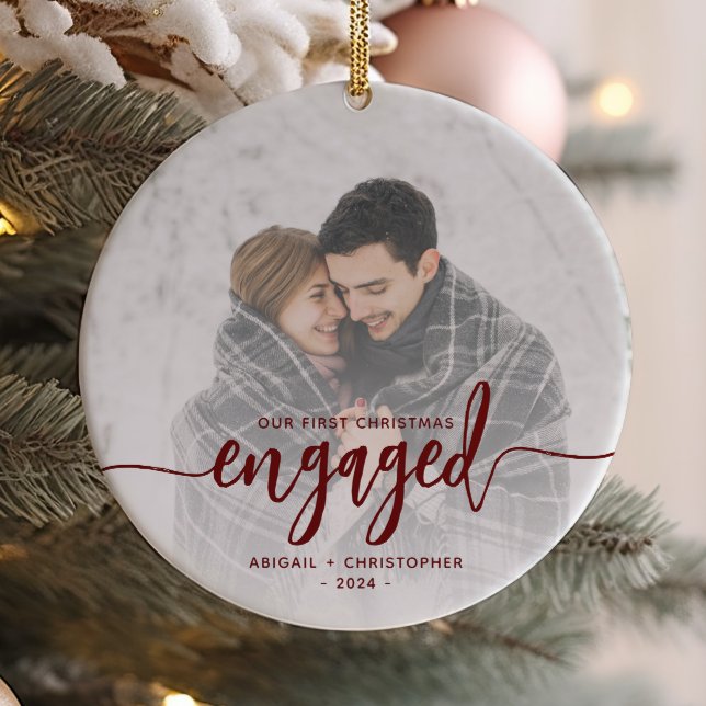 Första Julen - Engagerat fotoskript Julgransprydnad Keramik (Skapare uppladdad)