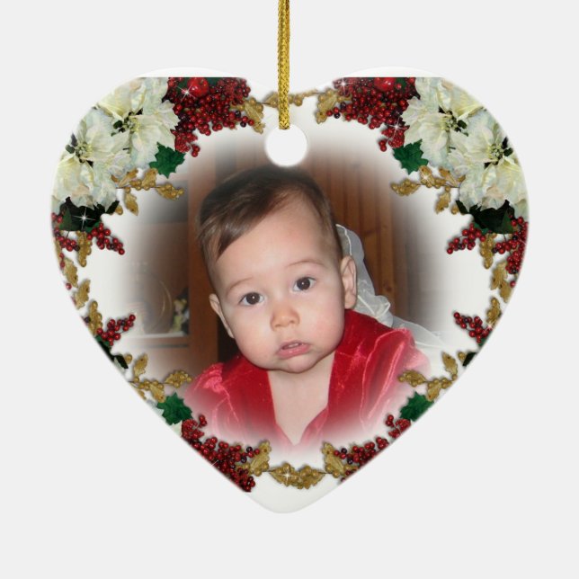 Första julen fotoornament för bebisar julgransprydnad keramik (Baksidan)