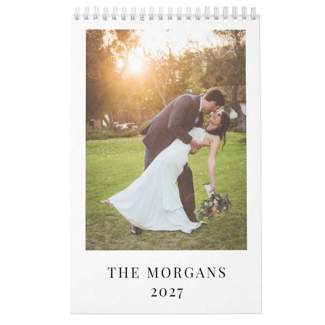 Första julen gift Bröllopsfoto Present 2027  Kalender (Omslag)