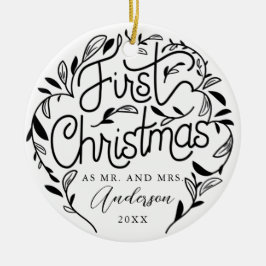 Första julen Gift par Ceramic Ornament