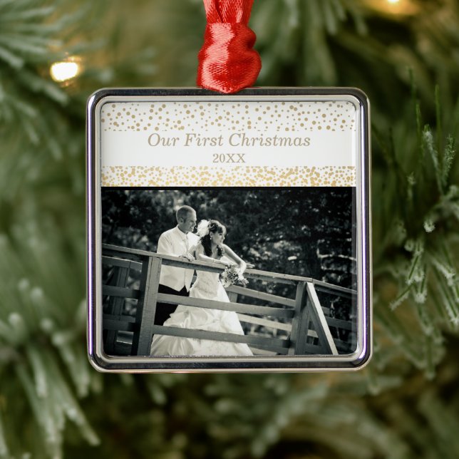 Första julen gift som Mr. och Mrs. Photo Year Julgransprydnad Metall (Träd)