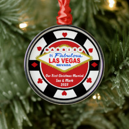 Första julen gift Vegas-ornament 2023 Julgransprydnad Metall