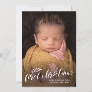 Första julen handskrivet babyfoto