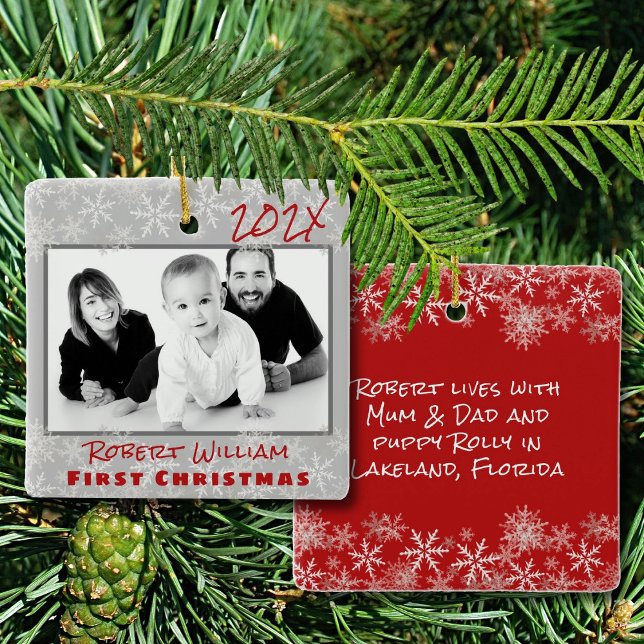 Första julen i Dubblan Pojke Sided Ornament (Skapare uppladdad)