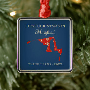 Första julen i familjens Maryland USA-stat Julgransprydnad Metall