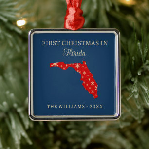 Första julen i Florida USA delstat för familjen Julgransprydnad Metall