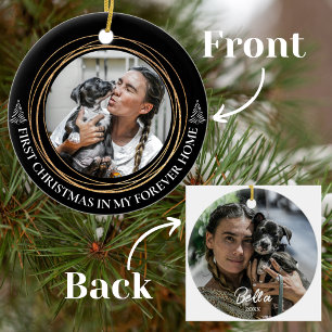 Första julen i Mina Forever Home Pet Foton Julgransprydnad Keramik
