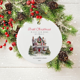 Första julen i vår nya hemfamilj julgransprydnad keramik