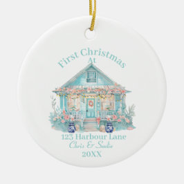 Första julen i vårt busshus julgransprydnad keramik