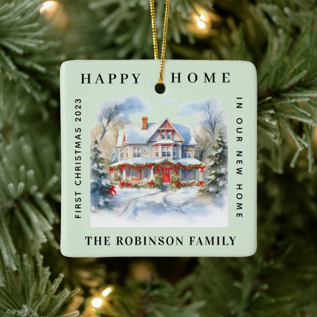 Första julen i vårt nya, glupska ljus Pista Julgransprydnad Keramik (Träd)