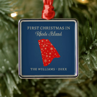 Första julen med familjen i Rhode Island USA delst Julgransprydnad Metall