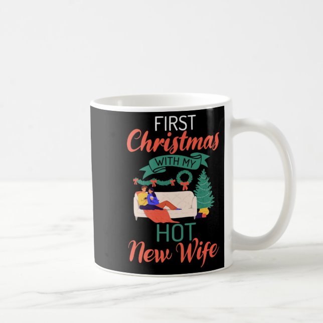Första julen med min heta nya fru Xmas jul Kaffemugg (Höger)