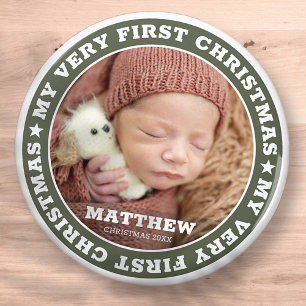 Första julen - Modern Anpassningsbar Baby - foto Magnet
