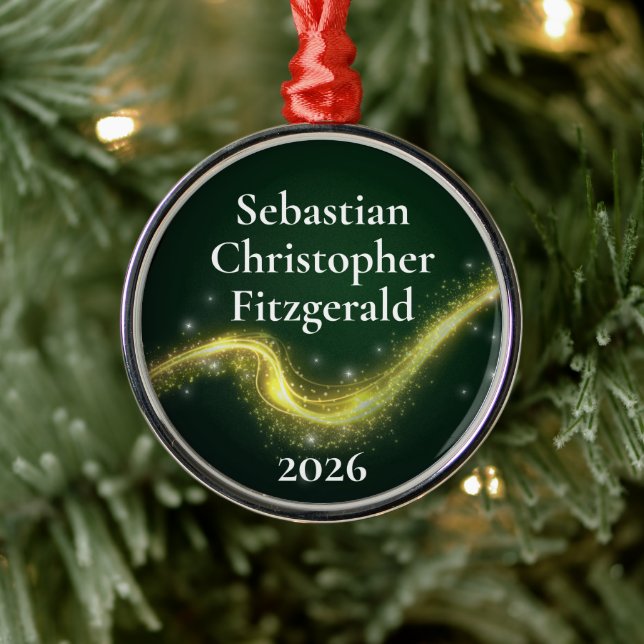 Första julen Mörkgrön Nyfödd Födelseminne Julgransprydnad Metall (Träd)