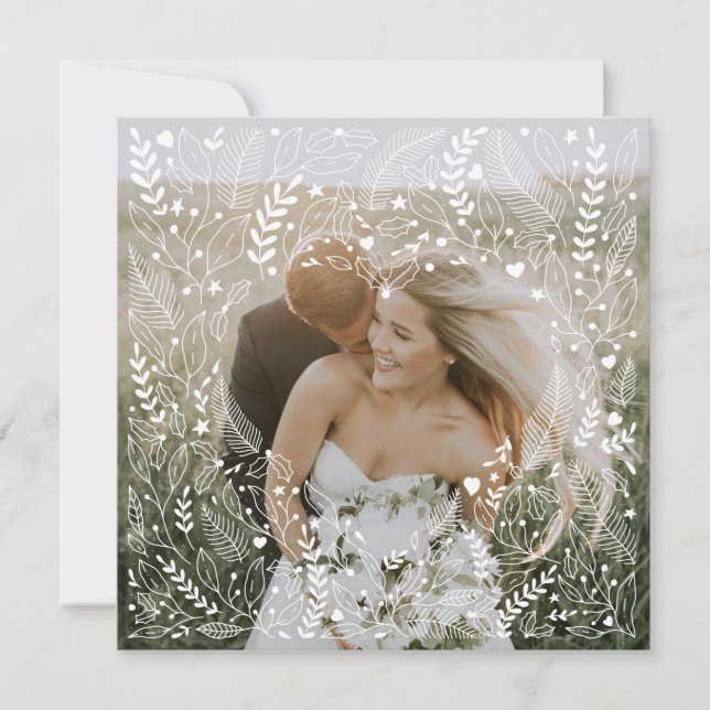 Första julen Mr & Mrs Doodle Blommig Hjärtform (Framsida)