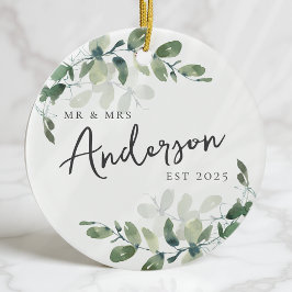 Första julen Mr & Mrs Eucalyptus Julgransprydnad Keramik