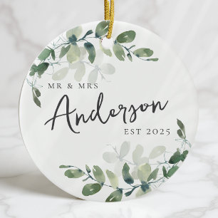 Första julen Mr & Mrs Eucalyptus Julgransprydnad Keramik