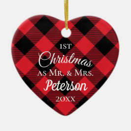 Första julen Mr. och Buffalo Play Heart Julgransprydnad Keramik