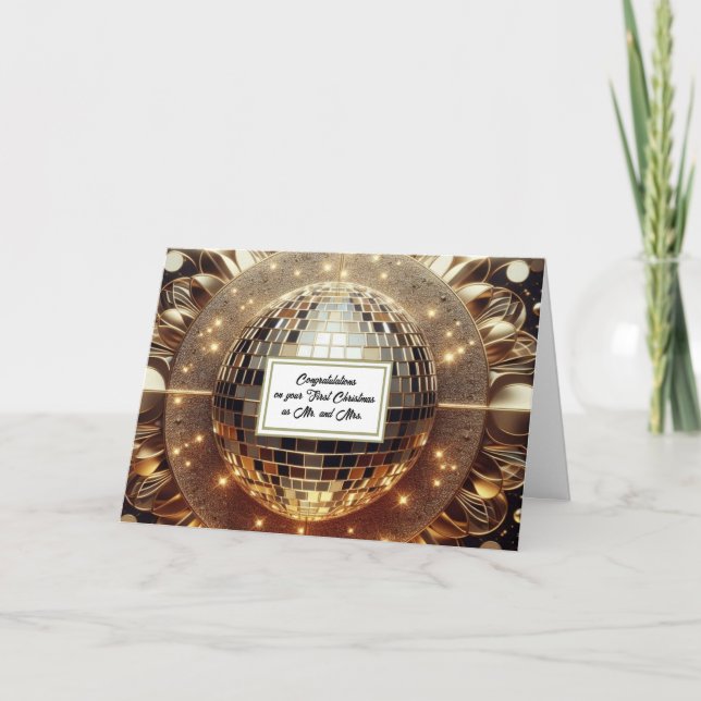 Första julen Mr. och Mrs. Newlyed Helgdag Card Helgkort (Framsida)