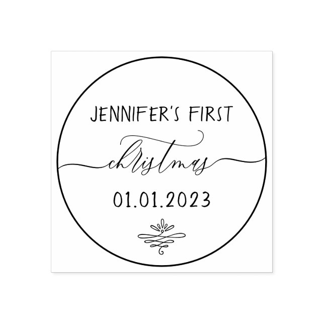 Första julen Namnteckning Stämpel (Tryck)