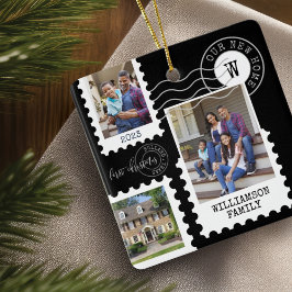 Första julen - nya hemmafoto Roligt Postage Frimär Julgransprydnad Keramik