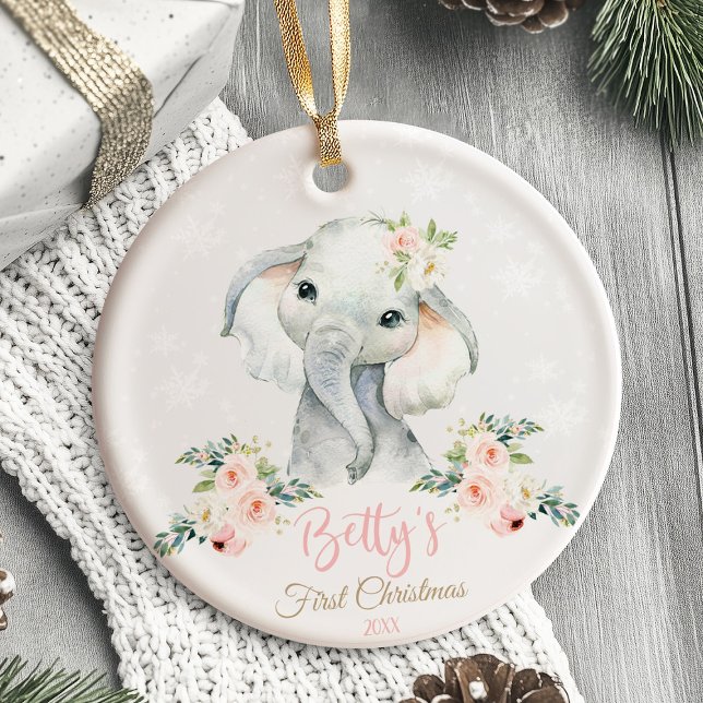 Första julen Ornament Safari-djur (baby’s first christmas ornament, personalized christmas ornament, custom baby ornament, newborn holi)